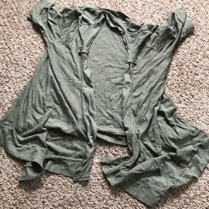 Green open front cardigan